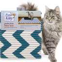 Fresh Kitty Durable XL Jumbo Foam Litter Mat  Phthalate and BPA Free, Water Resistant, Traps Litter from Box, Scatter Control, Easy Clean Mats  Chevron, Blue/White Chevron (9035) (One Pack)