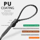 emma kites Black 3.6mm Technora Braided Cord PU Coating Abrasion Flame Resistant, Snare Line Tough Tactical Survival Cord Model Rocket Paracord Assist Cord 2200Lb 30Ft