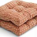 Outdoor Chair Cushions Set of 2,Patio Chair Cushions with Non-Slip Ties,15.5'' x 16'', Fluffy Tufted Outdoor Seat Cushions,Olefin Waterproof Patio Furniture Cushions,Outdoor Dining Chair Pads