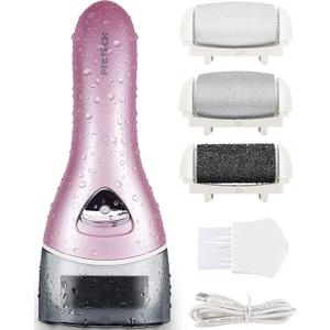 Electric Foot Callus Removers Rechargeable, Portable Electronic Foot File Pedicure Tools, Electric Callus Remover Foot Scrubber Kit, Professional Foot Care Ideal Gift for Dead, Hard Cracked Dry Skin (002-pink)