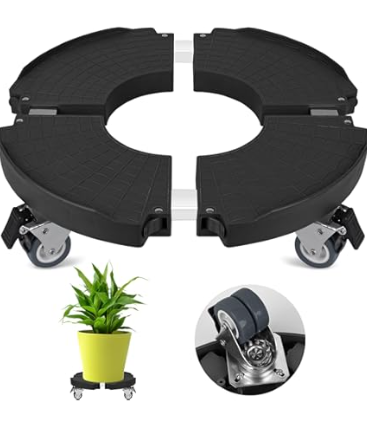 Plant Stand with Wheels, Adjustable 15-21" Heavy Duty Plant Caddy with Casters, 440lb Capacity Indoor Outdoor Large Potted Planter Cart Dolly, Rolling Plant Stand for Flower Pot