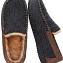 RockDove Men's Hearthfire Memory Foam Moc Slipper (13, Black)