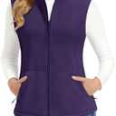 MAGCOMSEN Women's Fleece Vest Outerwear Sleeveless Lightweight Zip Jacket Warm Soft Hiking Running Vest Zipper Pockets, XL