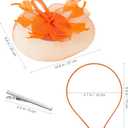 ABOOFAN Flower Headband Fascinator for Women Lightweight Mesh Hat Elegant Hair Accessory for Tea Party Wedding Banquet (Orange)