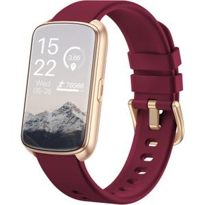 Fitness Tracker, Smart Watch for Women Men with 24/7 Heart Rate/Blood Pressure/Blood Oxygen Monitor,Sleep Tracker,Step & Calorie Counter, IP68 Waterproof Fitness Watches Compatible with Android&iPhone (Bordeaux)