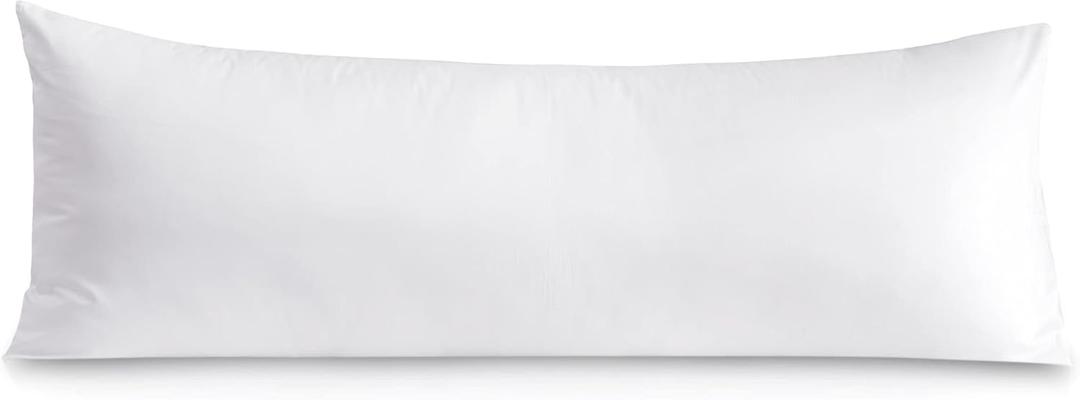 Leeden 100% Cotton Body Pillow Cover, 800 Thread Count 21x54 Soft Breathable Long Body Pillow Pillowcase, White