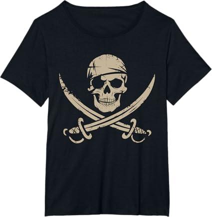 Pirate Skull And Crossbones Skeleton Halloween For Kids Boys T-Shirt, Size 3XL