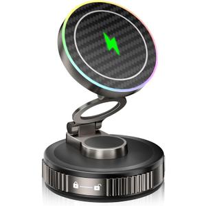 Vooii for Magsafe Car Mount Charger (15W Wireless Faster Charging) (130+LB Strongest Suction & 3000gf Magnetic) (360 Adjustable) Vacuum Car Phone Holder, Phone Holders for Your Car for iPhone 17-12