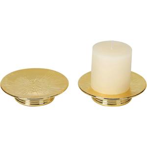 Ceramic Gold Candle Holders Set 2 Modern Pillar Candle Stand Candle plate Table Centerpiece Jewelry dish golden Tray riser display stand for Home, Dinning, Party, Wedding, Birthday, Anniversary Decorations