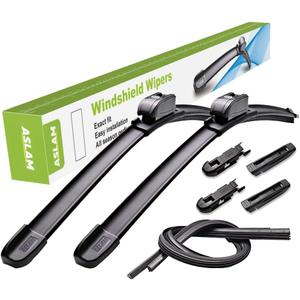 ASLAM Windshield Wipers All-Season Blade Type-M 20"+20",Multifunctional Adapters and Refills Replaceable,Double Service Life(set of 2) (20"+20"(Pair for Front Windshield))