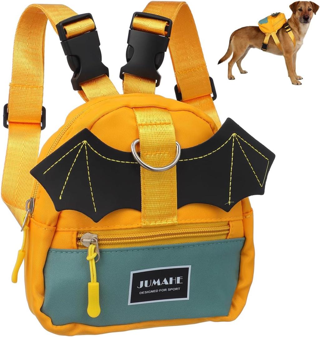 VILLCASE Dog Pack Pet Backpack Adjustable Self-Wearing Dog Harness Bag with Pockets for Small Dogs Outdoor Travel Hiking Daily Use