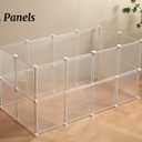 LURIVA Transparent Clear Small Animal Playpen, Guinea Pig Cages, Puppy Dog Playpen, Pet Playpen, Rabbit Bunny Indoor Fence Pen Enclosure, White Clear Plastic Playpen,12X12 Inch, 12Panels