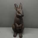 Glitzhome JK85246 Standing Rabbit Outdoor Statue, 22.75 Inch, Distressed Brown