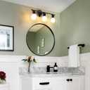 WOSHITU Bathroom Vanity Light Fixtures: 23.3 Inch Modern Matte Black Bathroom Lighting Fixtures Over Mirror with Clear Glass Shade, 3 Light Vanity Lighting Fixtures Wall Lights Over Mirror