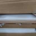 Rattan Shoe Storage Bench, 35.4" Bamboo Entryway Bench, 2-Tier Shoe Rack with 2 Doors & Padded Seat Cushion for Entryway, Living Room, Bedroom