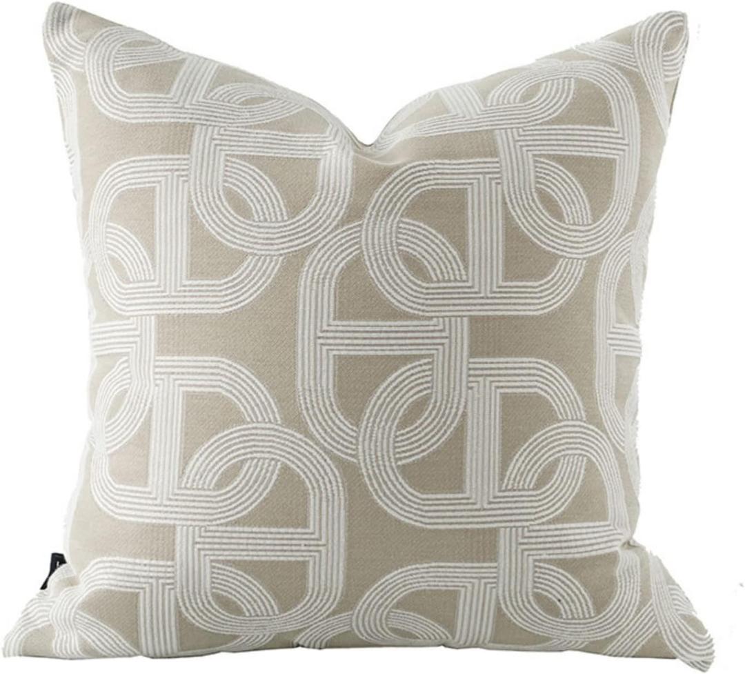Croker Horse 20x20'' Inches Throw Pillow Cushion Cover - Pig Nose Pattern Chenille Jacquard Embroidery Luxury Modern Style Couch Sofa Pillow for Living Room Bedroom
