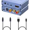 192KHz HDMI ARC Audio Extractor with Optical Cable ARC Converter HDMI ARC to Optical TOSLINK SPDIF Coaxial, RCA+3.5mm Jack L/R Stereo, Audio Splitter for HDTV to Soundbar Amplifier Speakers Headphones