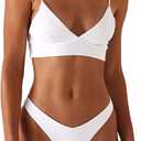 Rajputana Womens Bikini Black Push Up Brazilian Two Piece Swimsuit (Medium, White)