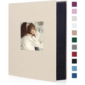 Artmag Fabric Photo Album 4x6 300 Large Capacity for Family Wedding Anniversary Linen Album Holds 300 Horizontal Photos (300 Pockets, Beige)
