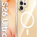 Vizvera for Samsung Galaxy S26 Ultra Case,Magnetic Power Clear Edge-Raised Shockproof Slim Case for Galaxy S26 Ultra 6.9"(Crystal Clear)