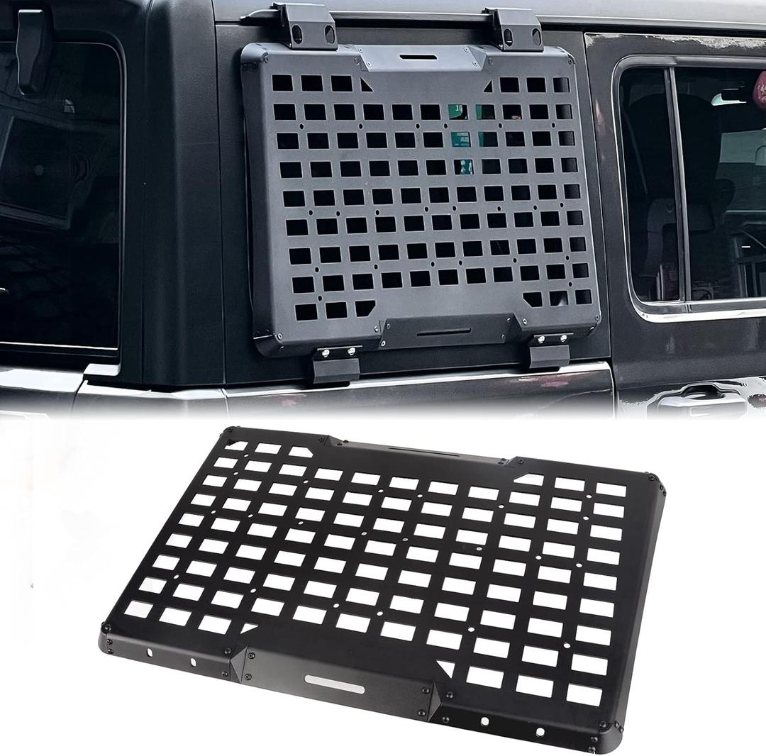 FURYENGRAVER Rear Window Storage Molle Panel Flank Kit Rear Window Protective Decoration for Jeep Wrangler 2018-2025 JL 4 Doors (Passenger side)