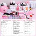 Acrylic Nail Kit for Beginners: Professional Acrylic Powder Set with Everything for Starter Gel Nail Polish U V Light Nail Drill Full Tools Decoration for Home Salon Women