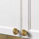 5 Pack Antique Brass Cabinet Knobs Vintage Flat Drawer Pulls Kitchen Cupboard Bathroom Dresser Cabinet Hardware Handles Zinc Alloy