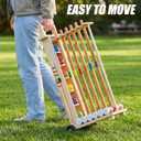 6 Player Croquet Set for Adults with Wooden Stand, Wooden Rubber Mallets, Upgraded Resin Colored Balls and Steel Wicket for Family & Friends, Great for Outdoor Lawn, Backyard Park, 3 inches , 33.9 inches