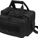 Gun Range Bags for Handguns, Tactical 2 Firearm Shooting Bag for Ammo, Pistol Carrying Case with Multi-Pockets, Shooters Duffle Bag for Outdoor Hunting, Black