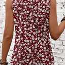 CRAZY GRID Women Summer Tank Tops Round Neck Sleeeveless Folded Front Tunic Casual Outfit 2025 Basic Loose Shirts (M)