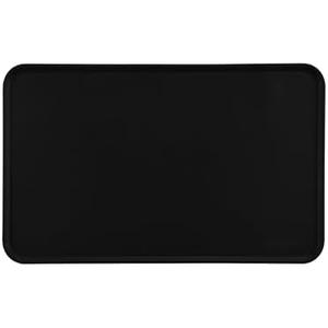 Amazon Basics Waterproof Anti-Slip Silicone Cat & Dog Food Mat, Pet Mats with Raised Edges for Food and Water Bowl to Protect Floors, 18.5 x 11.5 Inches, Black, Solid, Set of 3
