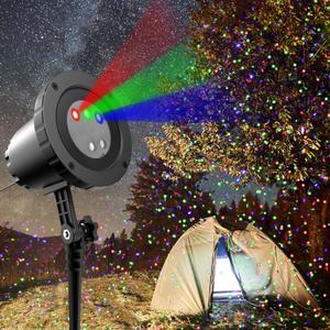 Christmas Laser Lights Projector Outdoor, AIRIVO 3 Color Motion Firefly Lights Projector, Moving Red, Green and Blue Star Light Waterproof with Remote Control for Garden,Home, Landscape (Black)