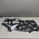 Women Swimsuits with Skirts 2 Piece Bathing Suit with Skirted Bottoms Cute Modest Swimsuits (Large, Black Flower Print)