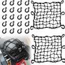 2 Pack Motorcycle Cargo Net, Heavy Duty Bungee Net for Helmet, Small Elastic Mesh, Luggage Cargo Nets with Adjustable Hooks, Elastic Cargo Mesh for Motorbike, ATV