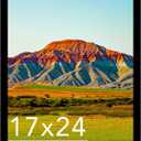 17x24 Picture Frame Black for Wall Mounting, Horizontal and Vertical Formats for Wall Hanging, Wood 17x24 Frame, Black, 1 Pack