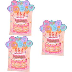 EXCEART 3pcs Decorate Birthday Chair Cover for Party Happy Birthday Chair Cover for Classroom The Office Decor Happy Birthday Chair Happy Birthday Chair Cover for School Make up Apparel