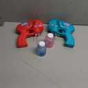 JOYIN 2 Bubble Guns with 2 Refill Solution (10 oz Total), Bubbles Maker, Blower, Machine Gun Blaster for Kids, Toddlers, Outdoors Activity, Party, Birthday Gift, Easter Toys (Blue+Red)