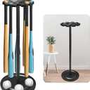 TP Baseball Bat Holder Display Rack, Solid Wood Baseball Bat Stand Holder Organizer,Softball Bat Rack, Sturdy Baseball Bat Holder Storage Rack Holds 10 Bats-Black