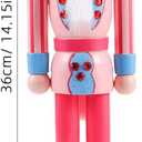 IMIKEYA Christmas Nutcrackers Figure: 1PCS Pink Wooden Nutcracker Soldier Christmas Ornament Decoration Ornament for Xmas Indoor Tabletop Desktop Shelves