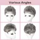 REECHO Hair Topper, Short Wiglet Hair Topper for Women with Thinning Large Coverage Synthetic Top Crown Hairpiece for Women - Grey