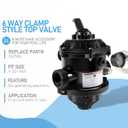 Replace Part for 262506 1-1/2-Inch 6-Way Clamp Style Valve Replacement for Meteor, Sand Dollar, Sta-Rite CristalFlo II and Tagelus Pool and Spa Sand Filters