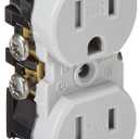 Leviton 15 Amp, 125 Volt, Weather and Tamper Resistant, Duplex Receptacle, Grounding, Side and Quickwire, W5320-T0G, Gray