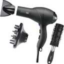INFINITIPRO by CONAIR Hair Dryer with Diffuser | Salon Performance AC Motor Blow Dryer | Includes Diffuser, Concentrator and Bonus Blow-Out Brush | Grey 