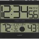 La Crosse Technology Atomic Digital Clock with Outdoor Temperature, Wood Oak