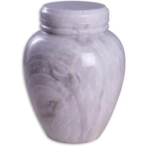 Deering Moments Marble Cremation Memorial Urn for Human Ashes Adult Size, Decorative Genuine Marble Urn - Large (White)