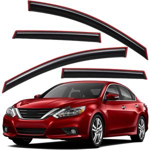 Lightronic Extra Durable Clip-on in-Channel Auto Vent Window Visor, Fits 2013-2018 Nissan Altima Sedan, UV Protection Rain Guard, Original Wind Deflector, No-Drill Easy Install, Dark Smoke, 4-Pcs