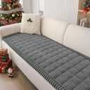 Smiry Couch Cover for Dogs Washable, Non Slip Fuzzy Pet Couch Covers for 3 Cushion Sofa Pet Friendly, Thick Soft Sofa Slipcovers Cushion Protector (Dark Grey, 27.6" x 59")