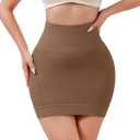 Slip Dress for Women Seamless half slip with non slip strip Shapewear Dress Under Dress Tummy Control Slip Dress (Beige, L)