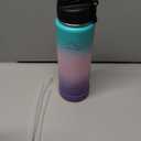 [2-IN-1 LID] Insulated Water Bottle with Silicone Boot (36hrs Cold/18hrs Hot) - DIY Stickers, Leakproof, BPA Free, 24 Oz (Hydrangea)