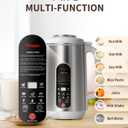 40oz Nut Milk Maker Machine Stainless Steel Soy Milk Maker Homemade Almond, Oat, Juice, Coconut, Plant-Based and Non-Dairy Beverages with Self Clean, Boil Water, Delay Start, Keep Warm